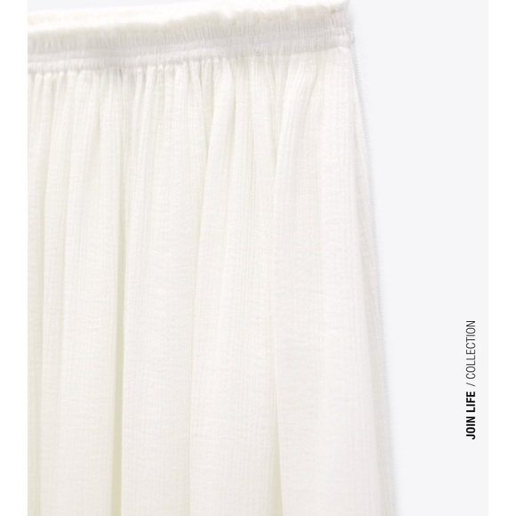 Zara skirt. airy white, frayed edge midi skirt, Large - Picture 2 of 9